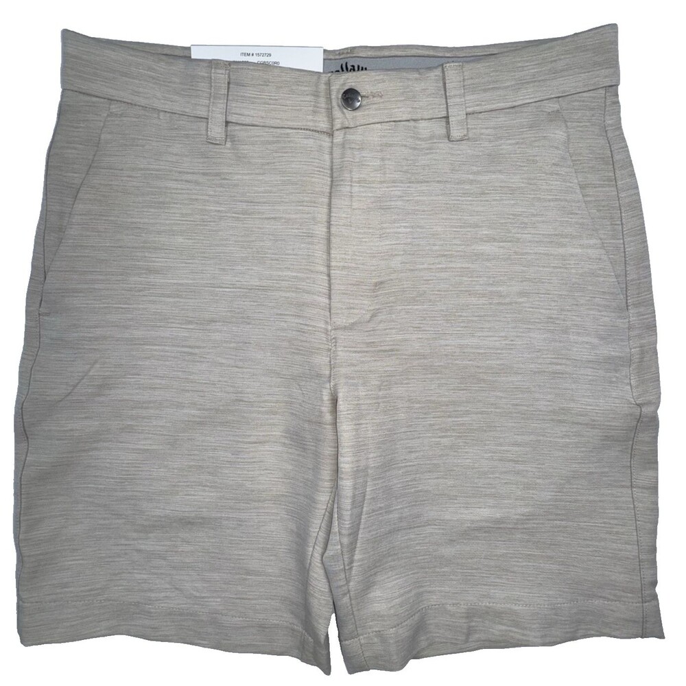 Callaway Mens Shorts Size 30 Tan 9" Opti Dri Golf Performance Stretch Wicking
